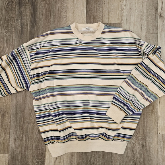 Striped Multicolor Men's Sweater Size Medium - Picture 2 of 6